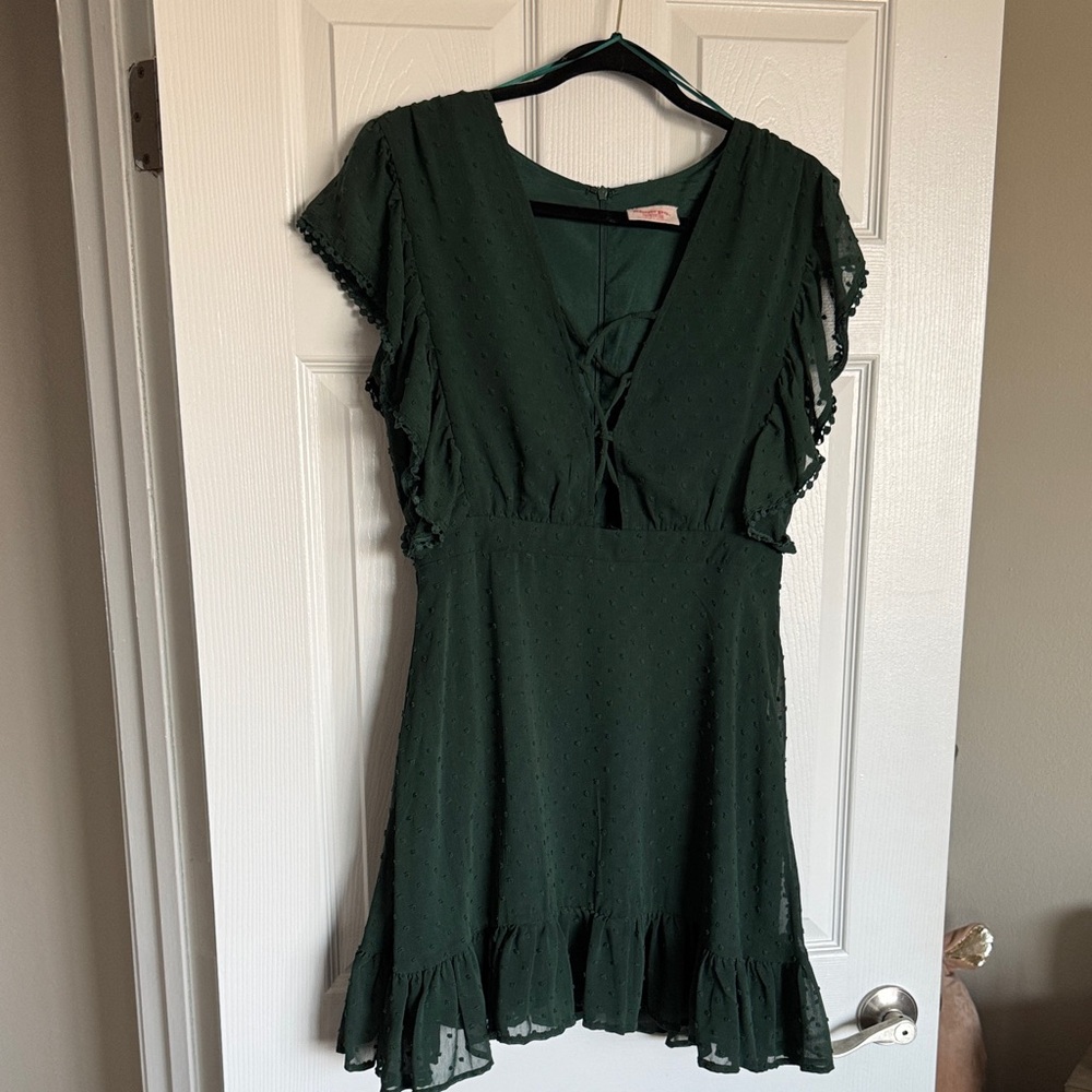 Showpo green lace up Dress